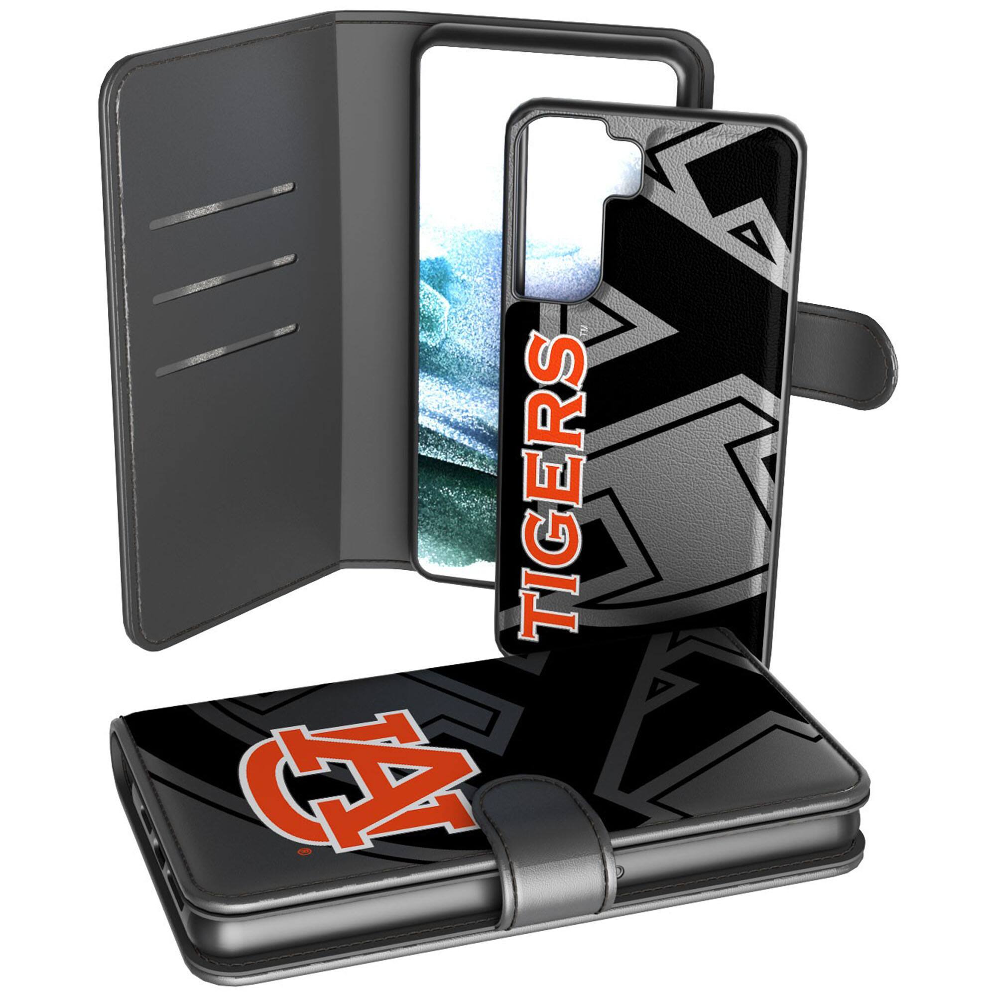 Front. Keyscaper - Auburn Tigers Samsung Galaxy Mono Tilt Wallet Case - S20 - Multicolor.