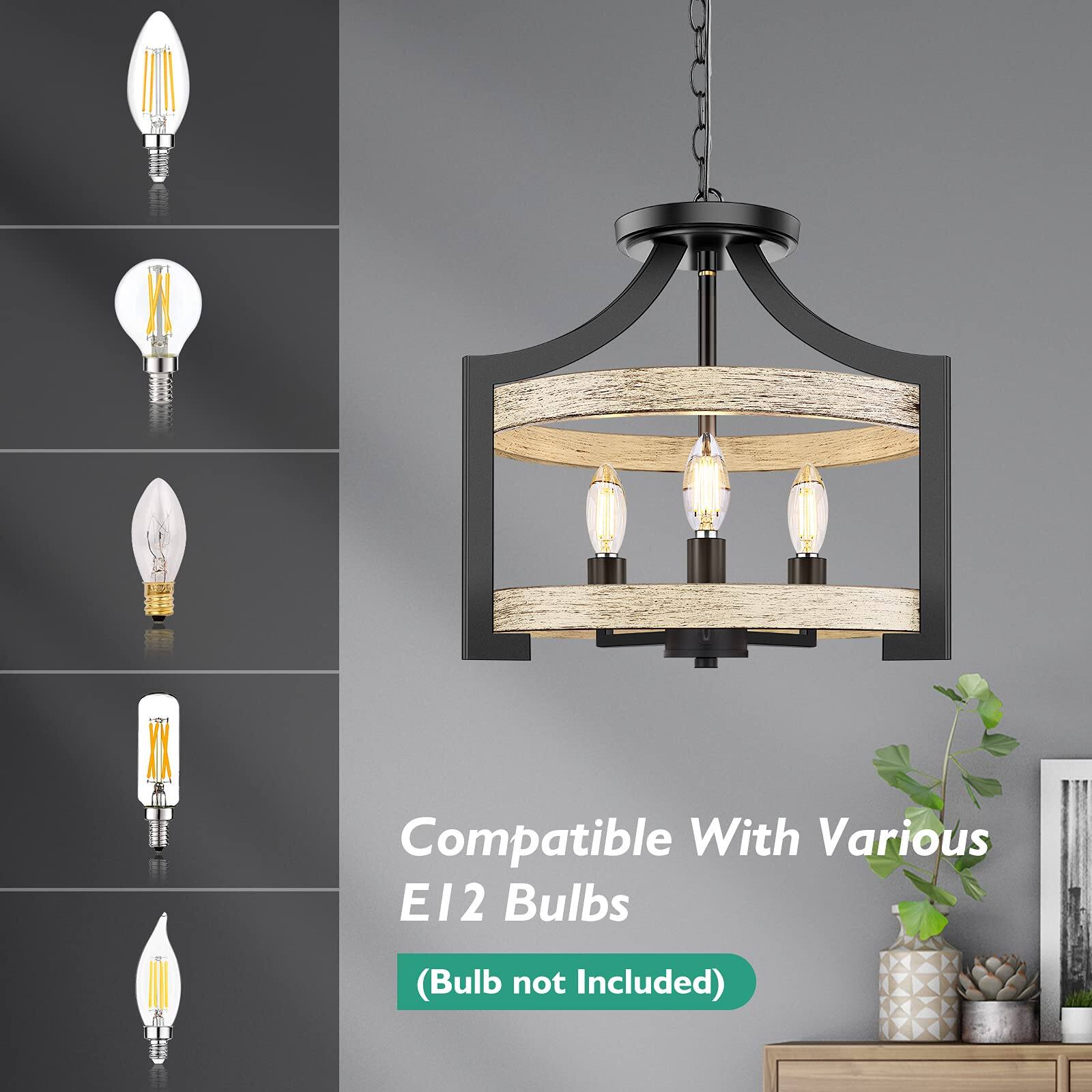 Compatible With Various E12 Bulbs (Bulb not Included)