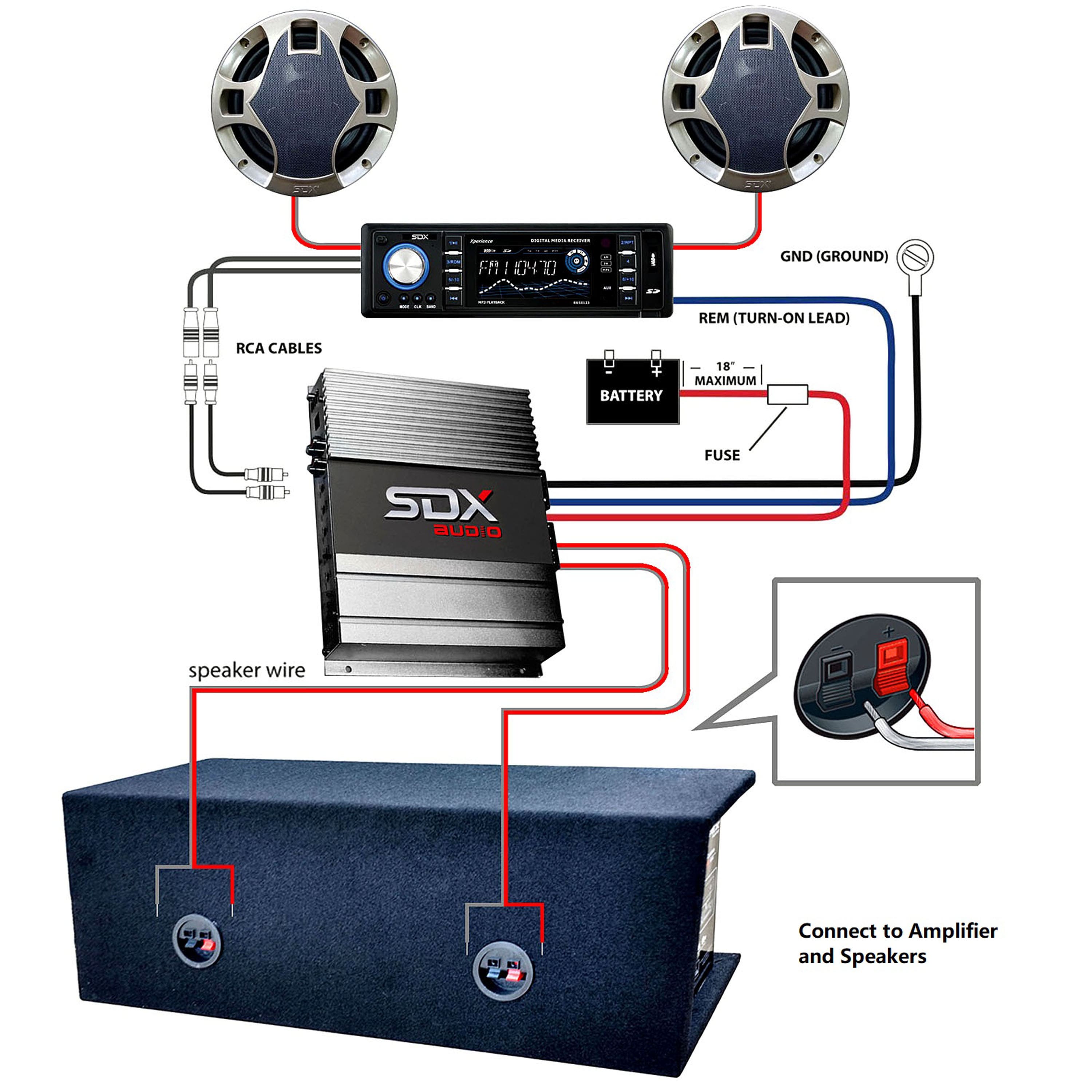 SDX Audio 400W STEREO SPEAKER SYSTEM Black BB14065 - Best Buy