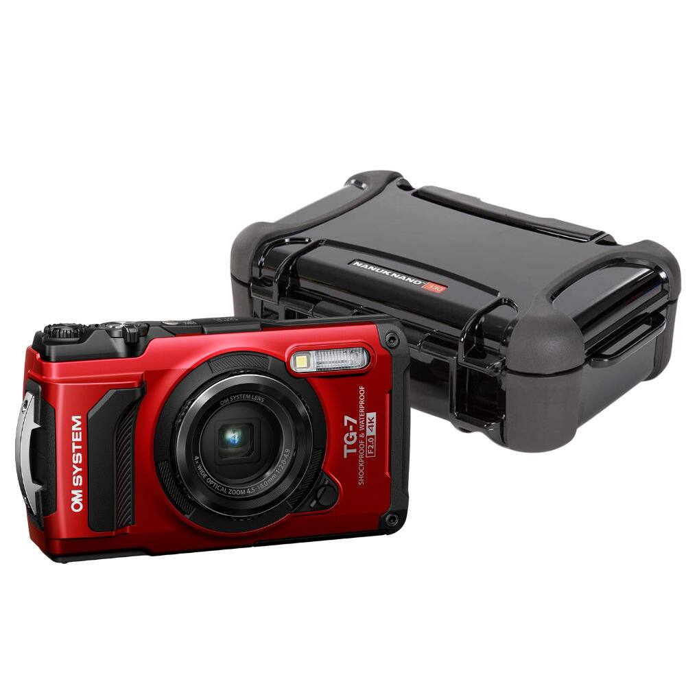 NANUK NANO 58 SYSTEM OM OM OM SYSTEM LENS 4 1:20-4.9 wit OPTICAL ZOOM 4.5-18.0mm WATERPROOF 4K TG-7 & F2.0 SHOCKPROOF