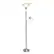 Front. Lalia Home - Torchiere 800lm Floor Lamp with Reading Light and Marble Glass Shades - Brushed Nickel/White Shade.