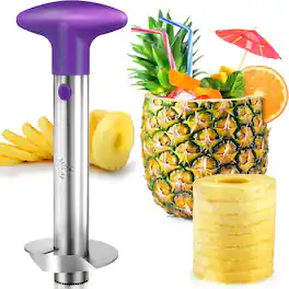 Zulay Kitchen - Stainless Steel Pineapple Corer & Slicer with Eye Removal Tool - Purple