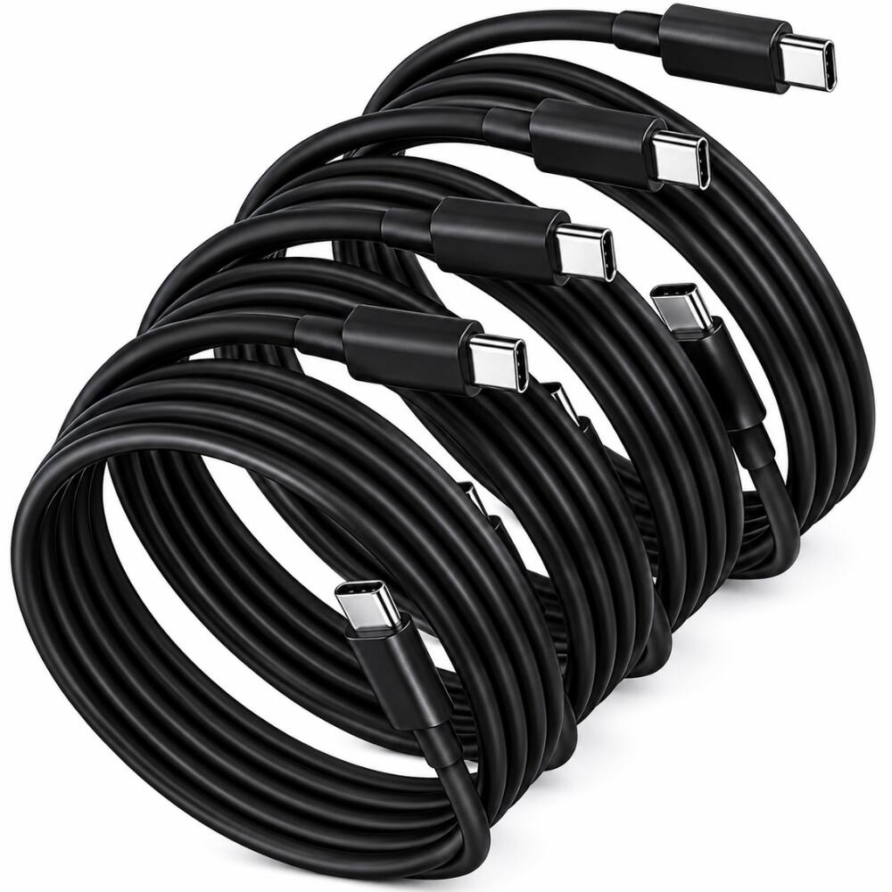 Alt View 4. Qixxronics - 4PCS USBC to USBC Cable Cord 6FT, USB -C Cable for iPhone 17/17 Pro Max/Air/16/16 Plus/15/15 Plus/15 Pro Max - Black.