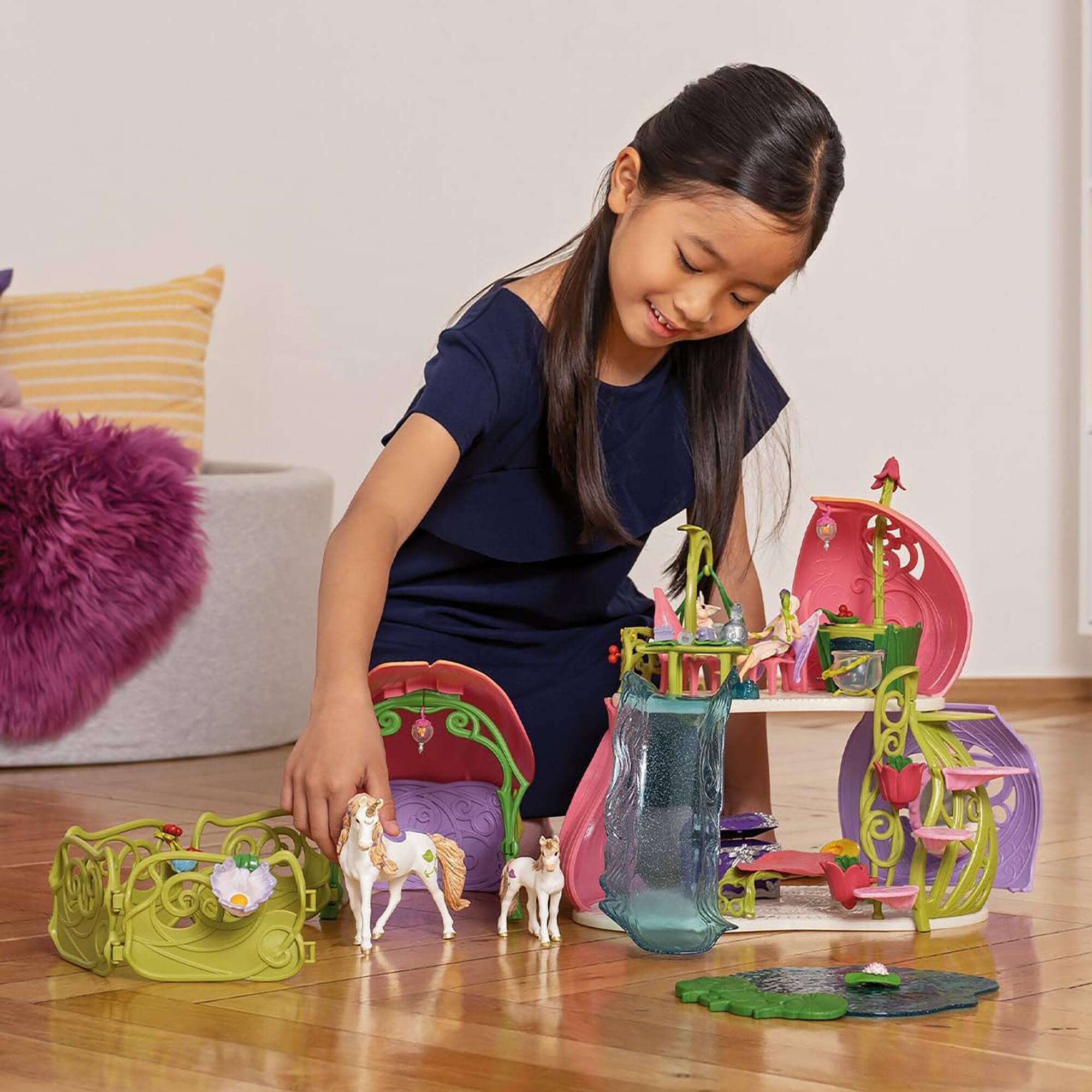 Alt View 1. Schleich - Glittering Flower House Lake & Stable.