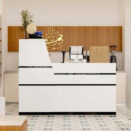 FUFU&GAGA - Reception Desk – Modern Office Welcome & Service Station - White