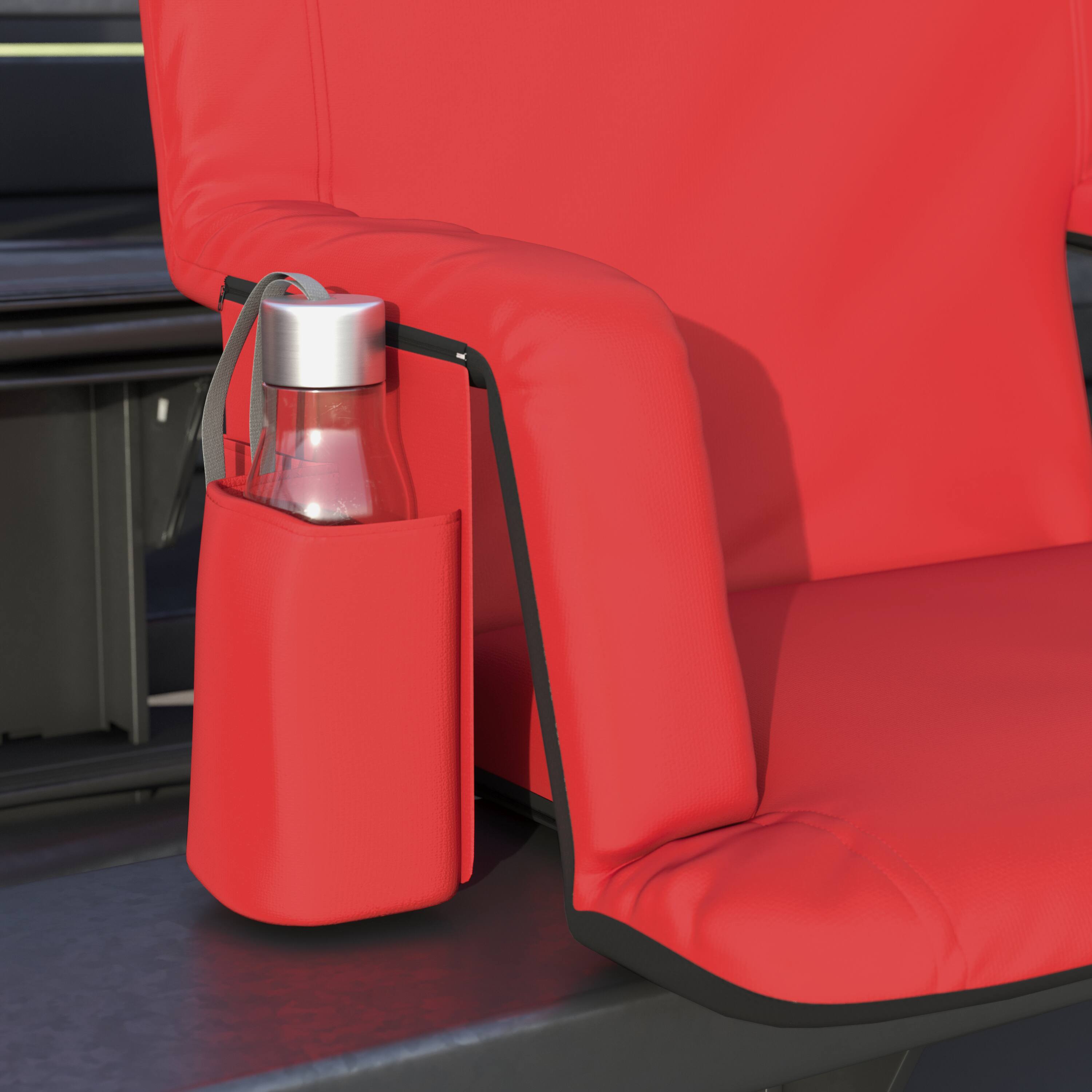 Alt View 4. Emma + Oliver - 5 Position Recline Extra Wide Padded Stadium Chair with Armrests - Red.