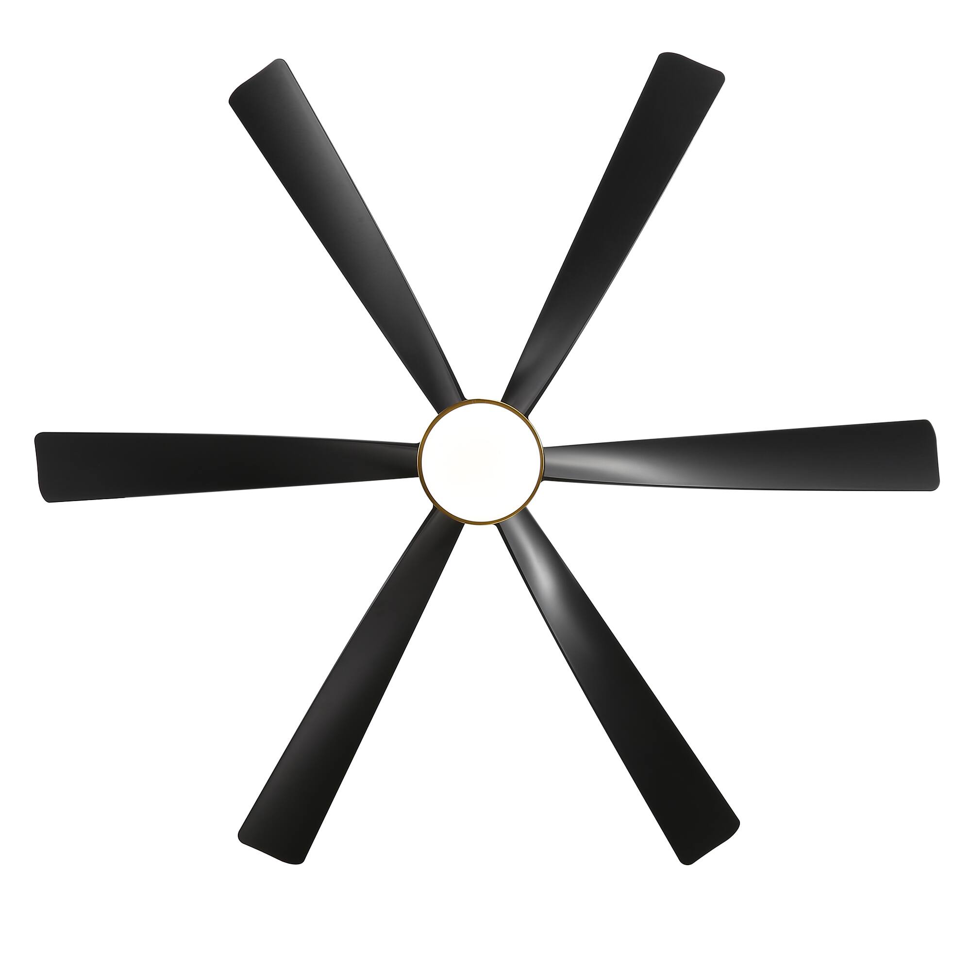 Alt View 9. Breezary - 65" Large Indoor Ceiling Fan with Remote Control, 6 ABS Blades, 6-Speed DC Motor, 7"/12" Downrods, Light/No Light Option - Gold and Black (With Light).