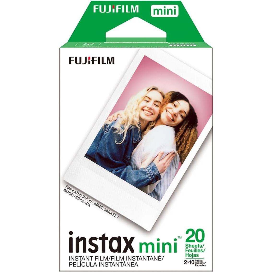 FUJIFILM mini  
instax mini  
SIMULATED IMAGE / IMAGE SIMULÉE / IMAGEN SIMULADA  
INSTANT FILM / FILM INSTANTANÉ / PELÍCULA INSTANTÁNEA  
20 Sheets / Feuilles / Hojas  
2x10 Packs / Paquetes
