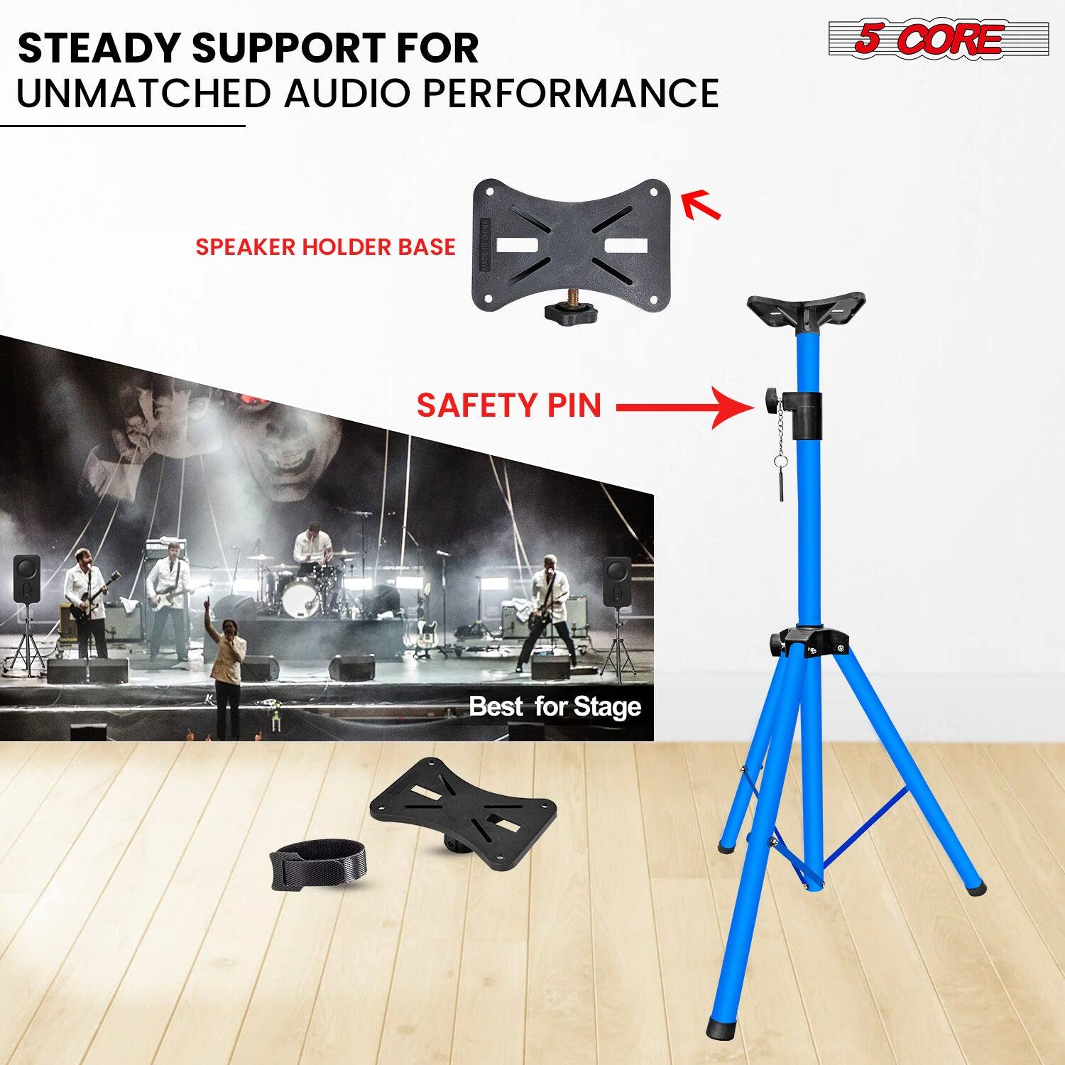STEADY SUPPORT FOR UNMATCHED AUDIO PERFORMANCE

5 CORE SPEAKER HOLDER BASE SAFETY PIN

Best for Stage