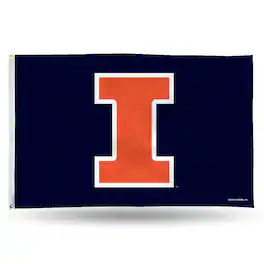 Rico Industries - Illinois Fighting Illini 3X5 Indoor Outdoor Banner Flag w/grommets for hanging - Multi