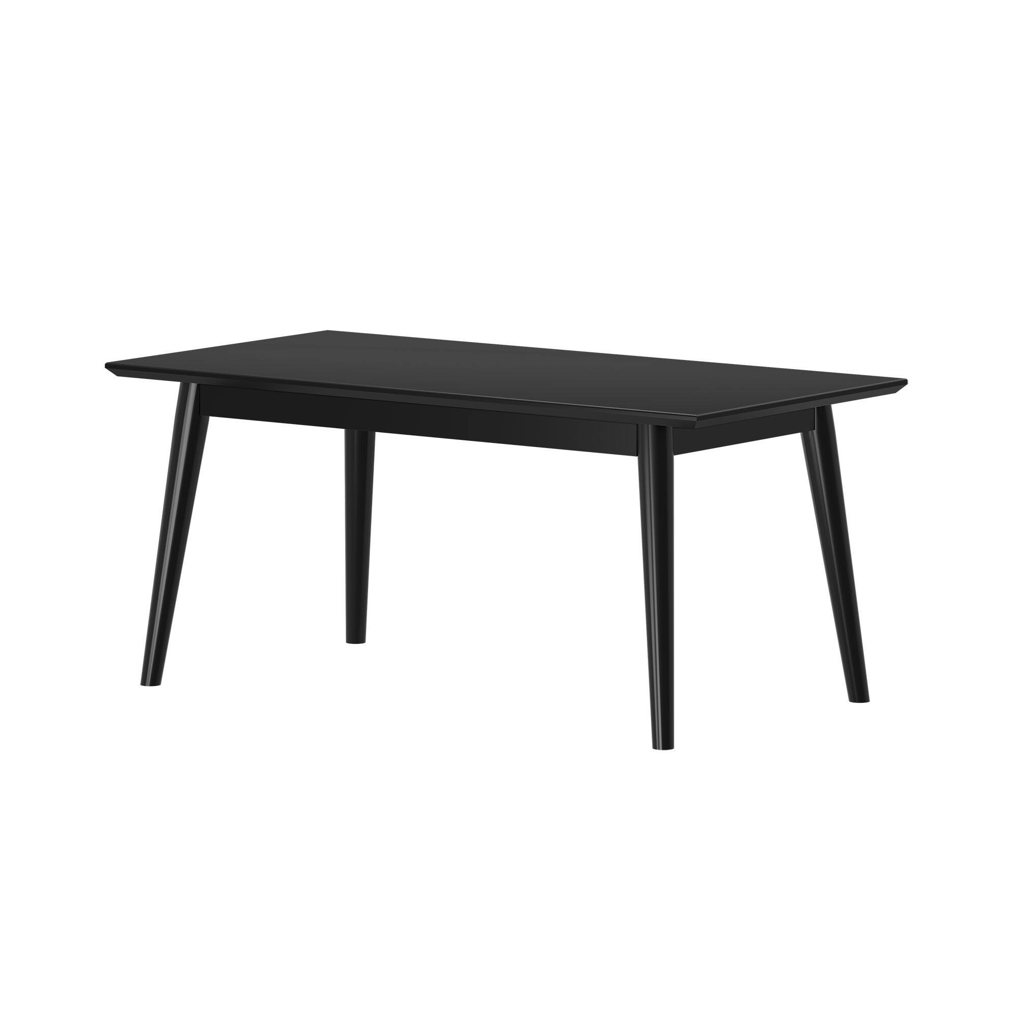 Alt View 2. Plank+Beam - Mid-Century Modern Rectangular Coffee Table (40in x 20in / 1020mm x 510mm), Black - Black.