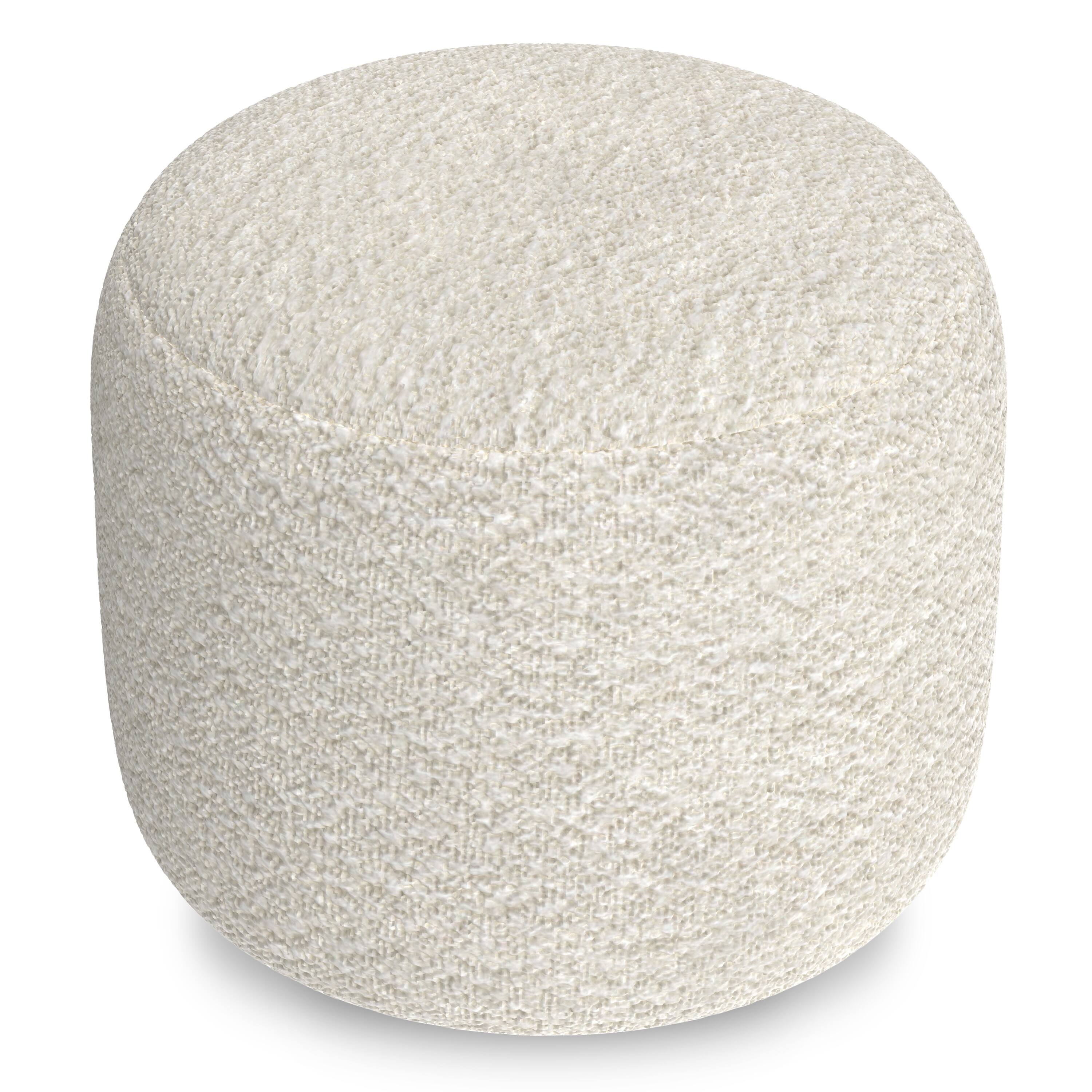 Alt View 4. Simpli Home - Chantal Round Pouf - White.