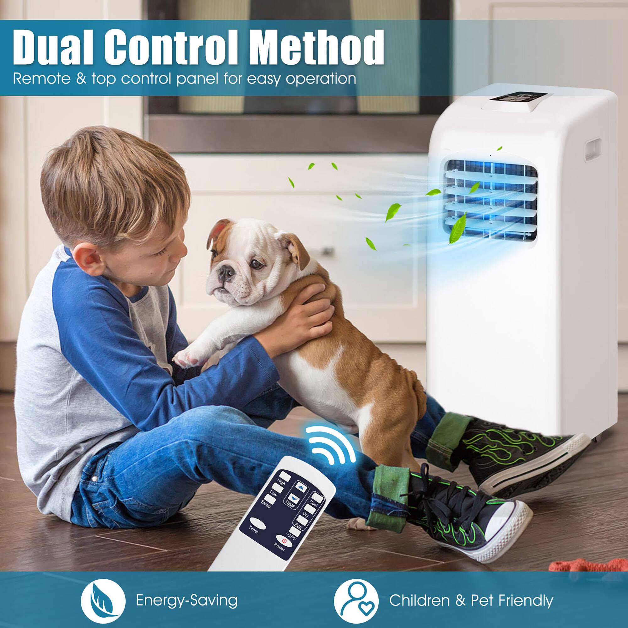 Dual Control Method: Remote & Top Control Panel for Easy Operation. Energy-Saving, Children & Pet Friendly.