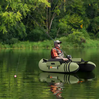 classic accessories marshland inflatable fishing hunting float tube Cumberland Tube, Apple Green/Olive With a portable backpack Inflatable Fishing Float Tube with