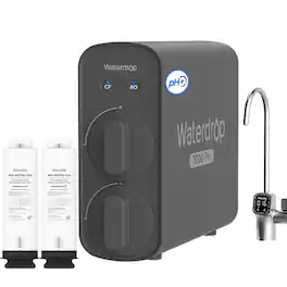 Waterdrop - G5P700A-Pro Alkaline Mineral pH+ Reverse Osmosis Water Filter Extra G5P700A-PRO-CF-2 Filters - Black