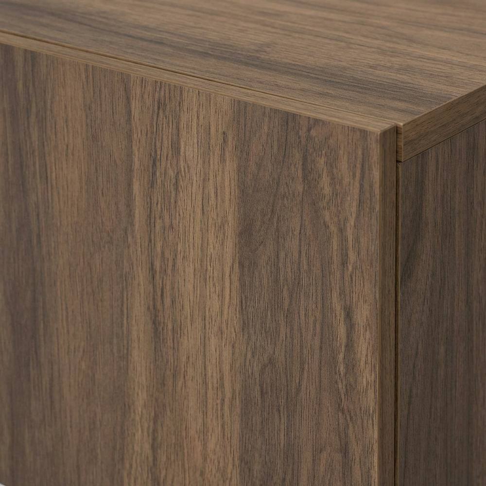 Alt View 4. FurniFact - Brown floating TV stand with wall-mount design and modern appeal - Brown.