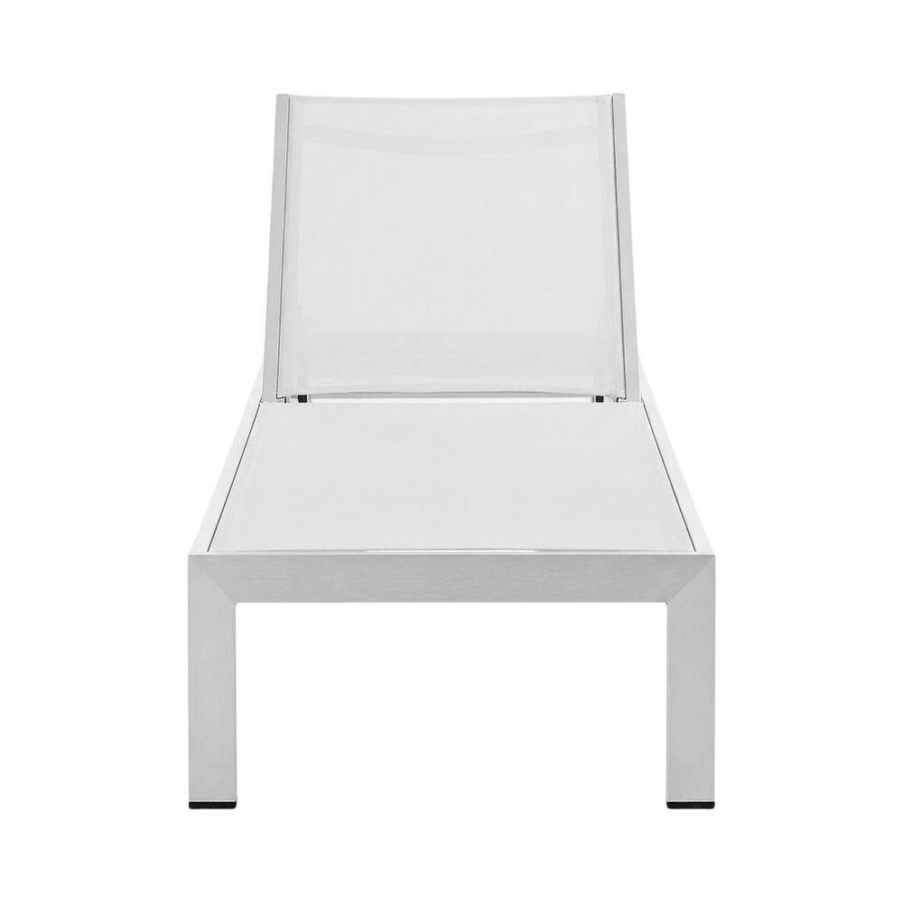 Back. Outdoor Escape - Aluminum Outdoor Patio Lounge Set With Backrest Support And Stacking-Free Design - White.