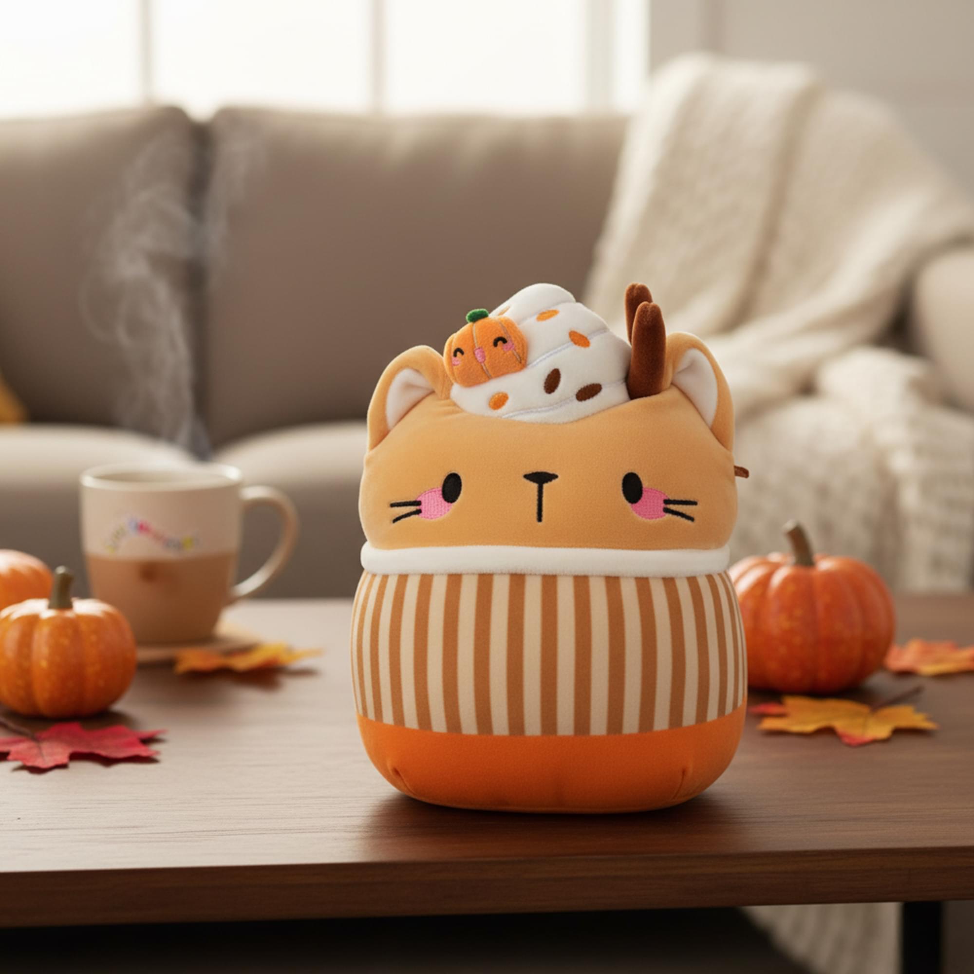 Alt View 10. Kellytoy - Squishmallows 8 Inch Plush | Cinda The Pumpkin Spice Latte Cat - Orange.