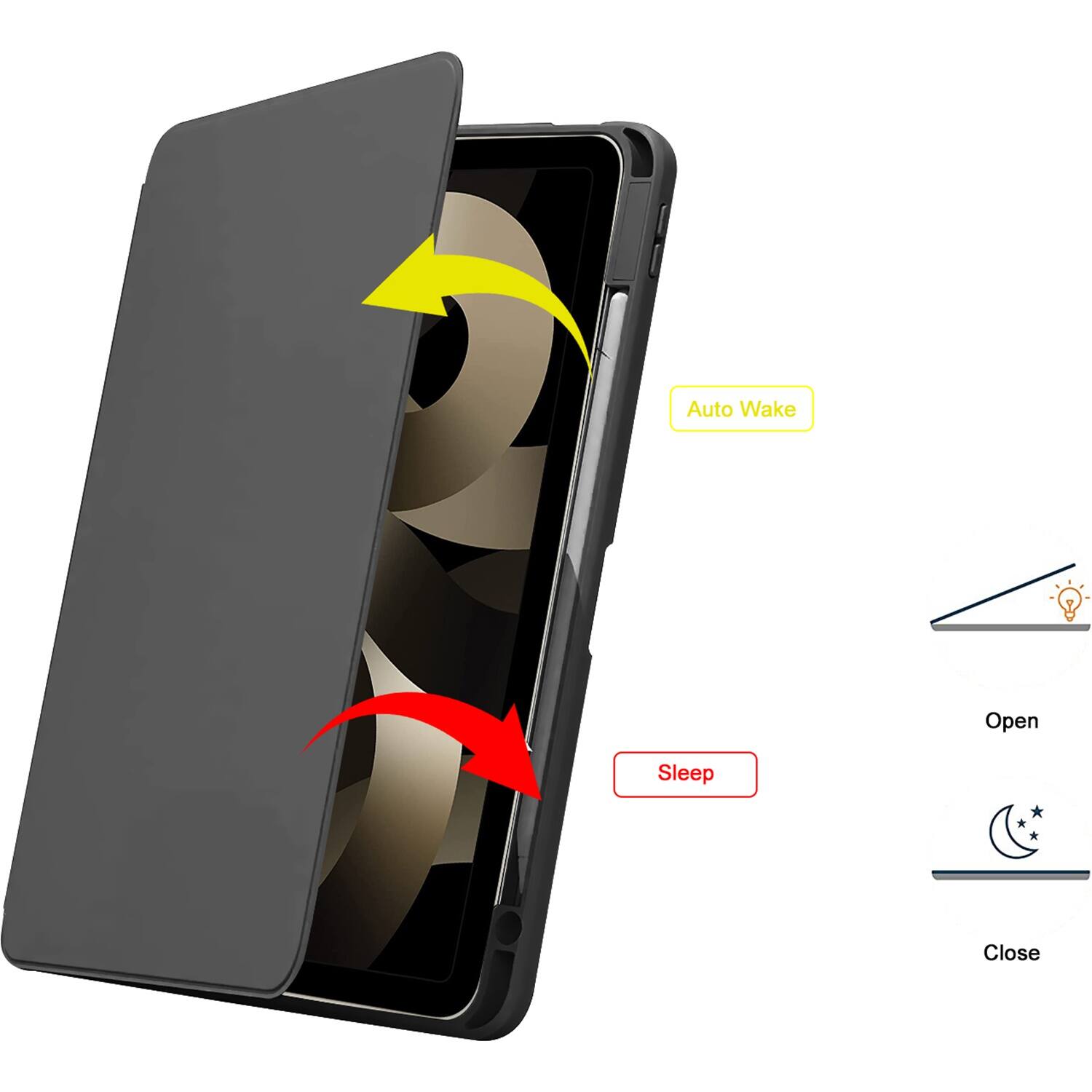 Alt View 13. SaharaCase - Venture Series Rotating Case for Apple iPad Air 11'' M3/M2 and iPad Air 10.9'' (4th and 5th Gen) - Black.