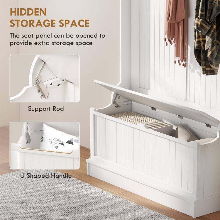 HIDDEN STORAGE SPACE  
The seat panel can be opened to provide extra storage space

Support Rod

U Shaped Handle
