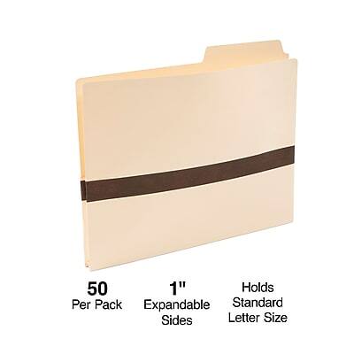 50 Per Pack  
1" Expandable Sides  
Holds Standard Letter Size