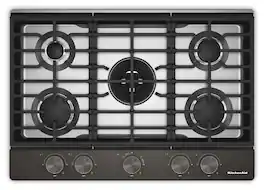 KitchenAid - 30" Gas Cooktop with 5 Burners and Integrated Wok Grate - Black Ore