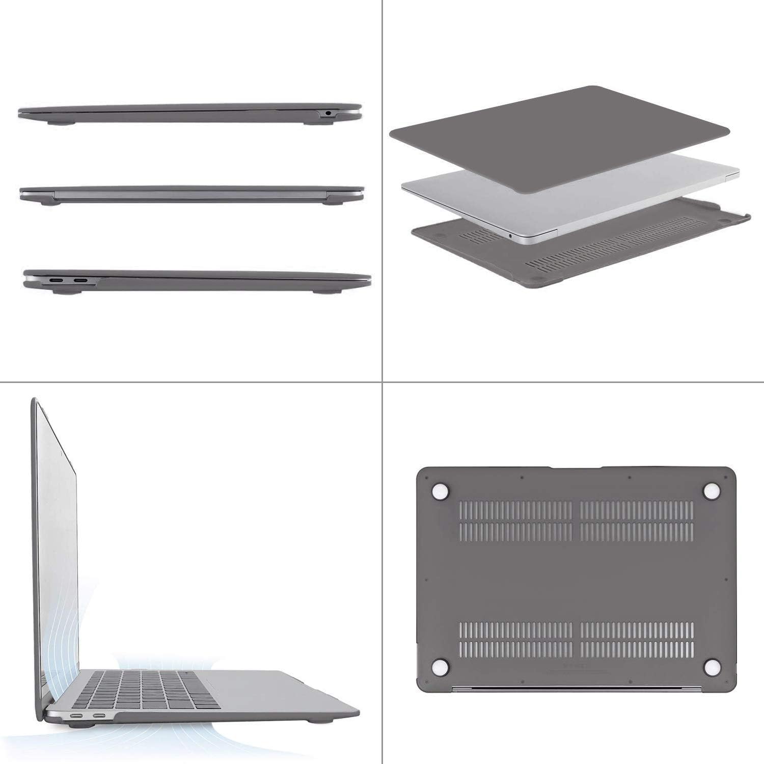 Alt View 1. mosiso - Case for MacBook Air 13 inch Case 2020 2019 2018 Release M1 A2337 A2179 A1932 with Touch ID with Keyboard Cover - Gray.