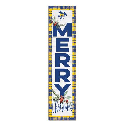 Front. Jardine - McNeese State Cowboys 12'' x 48'' Outdoor Merry Christmas Leaner - White.