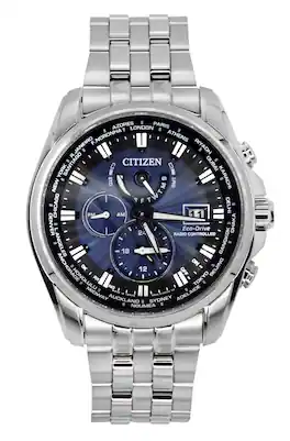 Citizen - Eco-Drive Radio-Controlled Stainless Steel Dial Diver's AT9031-52L 200M Men's Watch - Blue