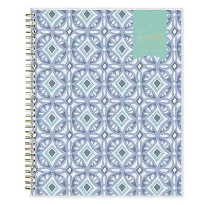 Front. Blue Sky - 2026 Blue Sky Day Designer Tile Frosted 8.5" x 11" Weekly & Monthly Planner, Plastic Cover (101411-26) - Multicolored.