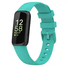 Front. StrapsCo - Active Band Silicone Rubber Watch Strap For Fitbit Inspire 3 (Short-Medium) - Teal.