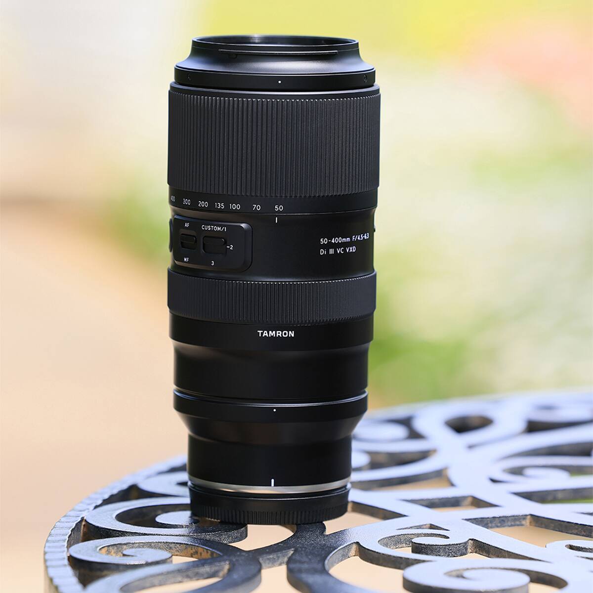 300 200 135 100 AF CUSTOM/1 2- KF J
70
50 I
50-400mm F/4.5-6.3 Di III VC VXD
TAMRON