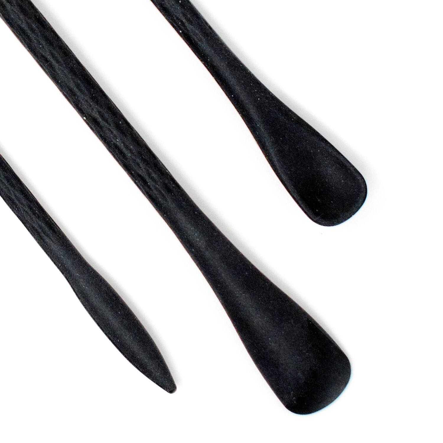 Alt View 2. Norpro - Mini Silicone Last Drop Spatula, Set of 3, Black - Black.