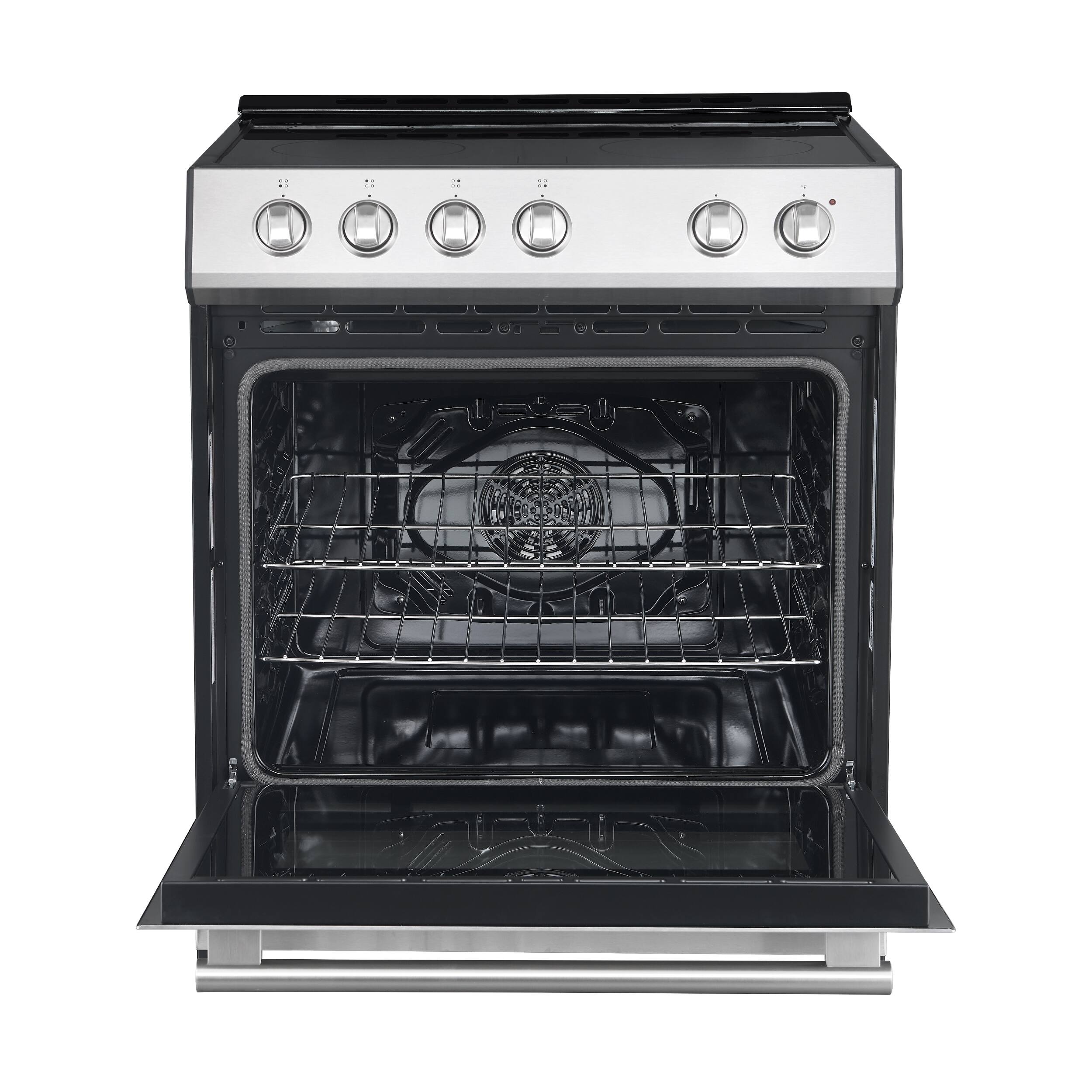 Alt View 12. Forno Appliances - Leonardo Espresso 5.0 cu. ft. Slide-In Oven Electric Convection Range in Stainless-Steel with Antique Brass Accents - Stainless steel.