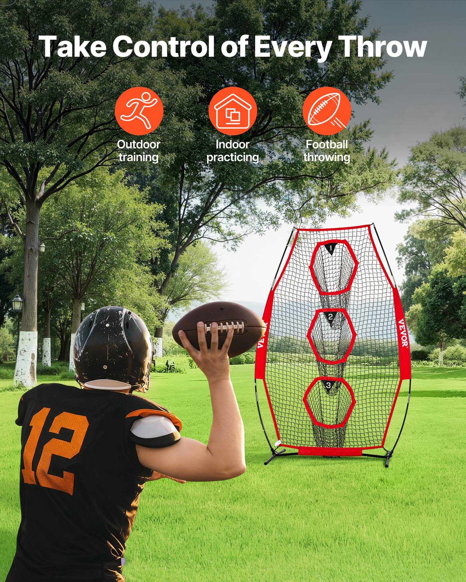 Take Control of Every Throw

Outdoor training  
Indoor practicing  
Football throwing