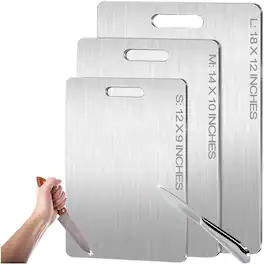 PARKER SLATER - Titanium Cutting Board, 100% Pure, Double-Sided, Food-Grade, 18"x12"
