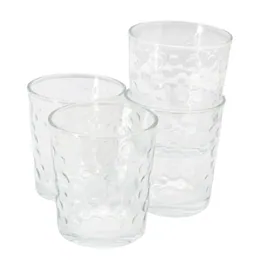 Gibson - Home 4 Piece 13.5 Ounce Bubble Double Old-Fashioned Glassware Set - Clear