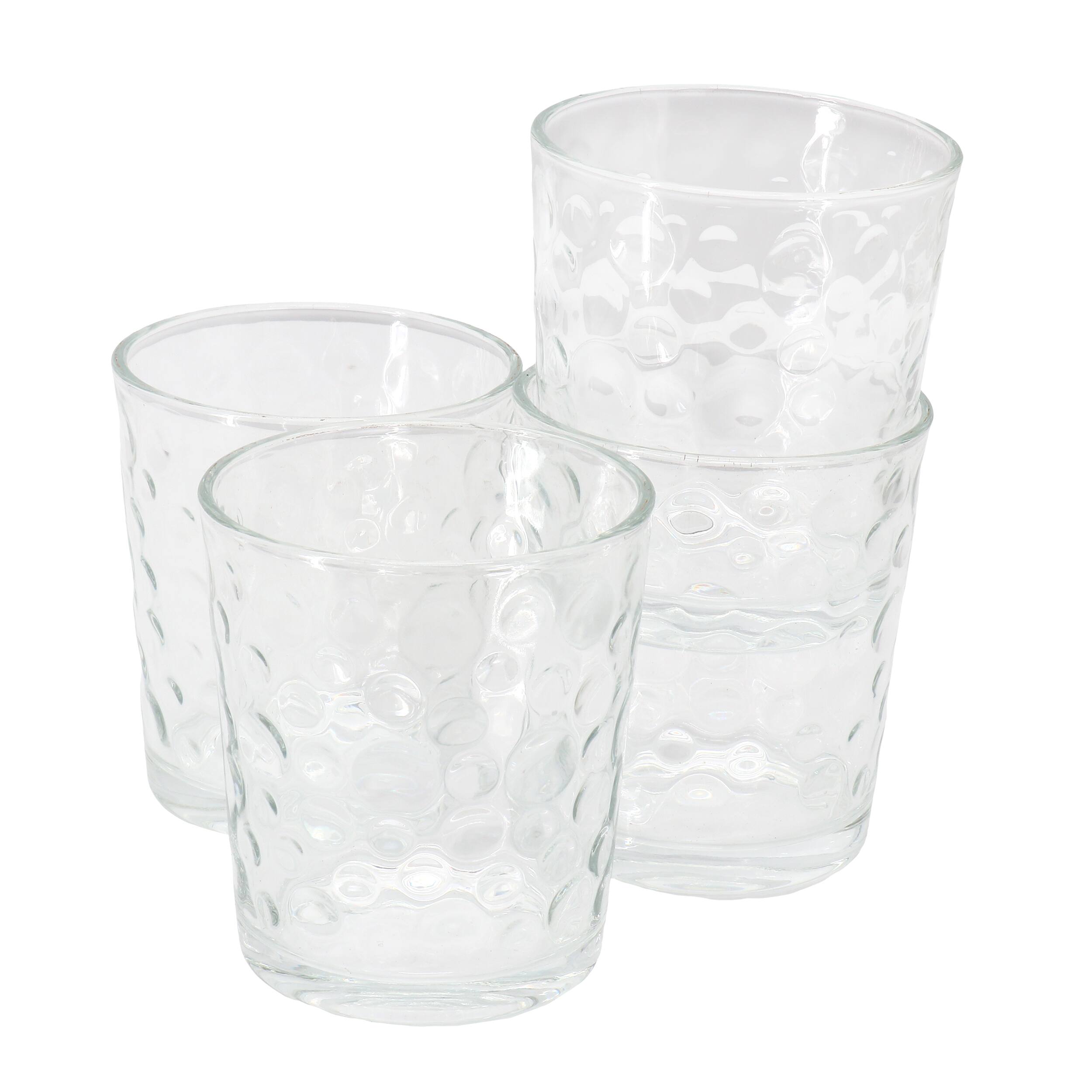 Front. Gibson - Gibson Home 4 Piece 13.5 Ounce Bubble Double Old-Fashioned Glassware Set - Clear.