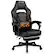Front. Costway - Racing Massage Gaming Chair with Footrest - Black.