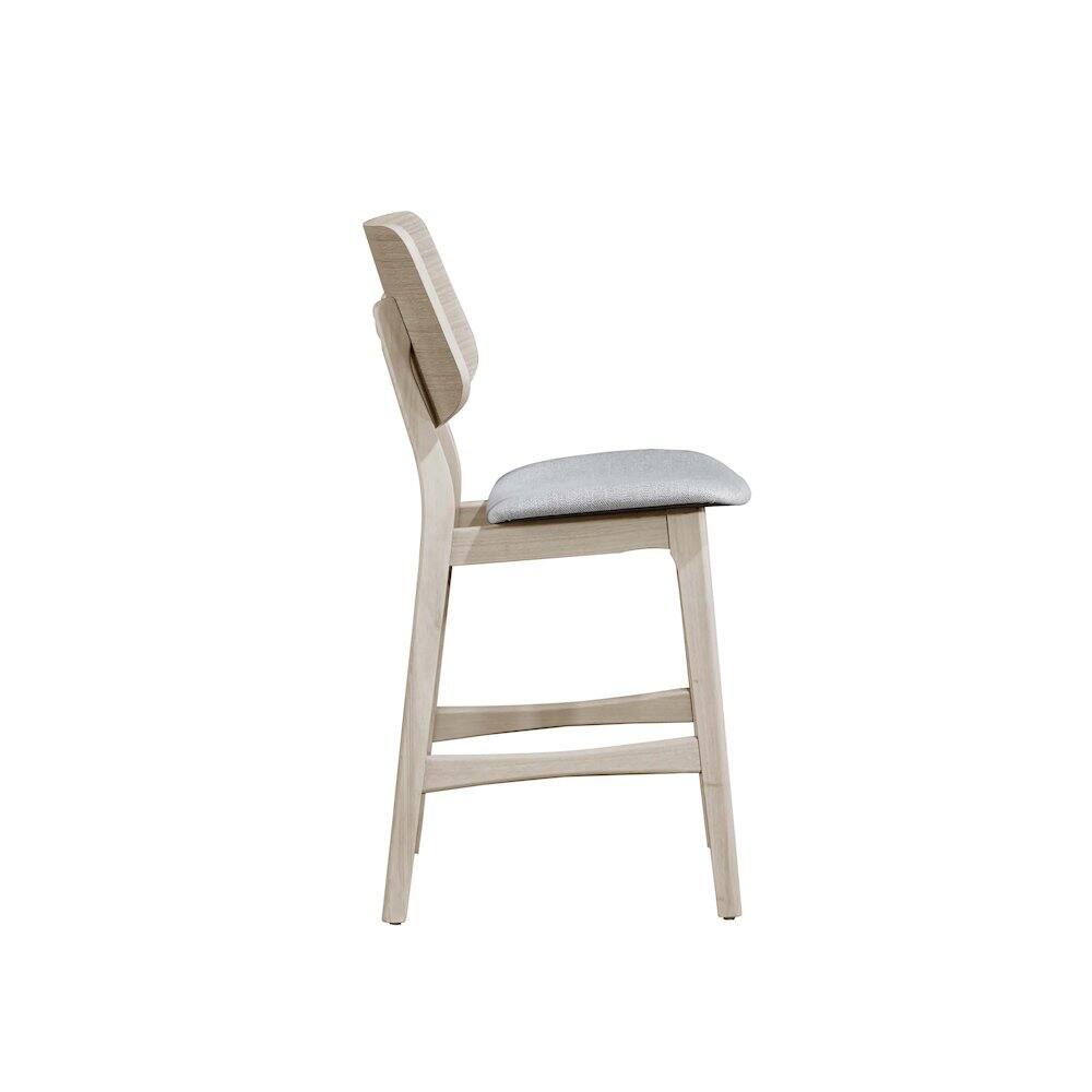 Alt View 4. New Classic Furniture - Oscar Wood Counter Dining Chairs in White Ash (Set of 2) - White.