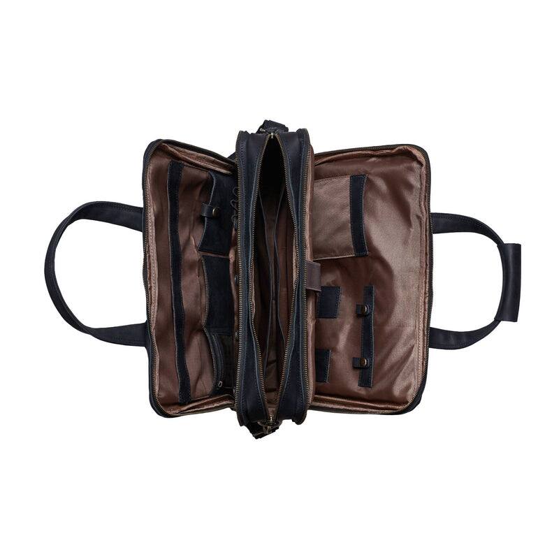 Alt View 4. Luxorro - Leather Briefcase for men. Fits 17" Laptops - Black.