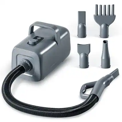 Front. Bestier - 1550W High-Velocity Pet Dryer with Heater, Adjustable Speed & Temp, Dog Grooming Blower with 4 Nozzles.