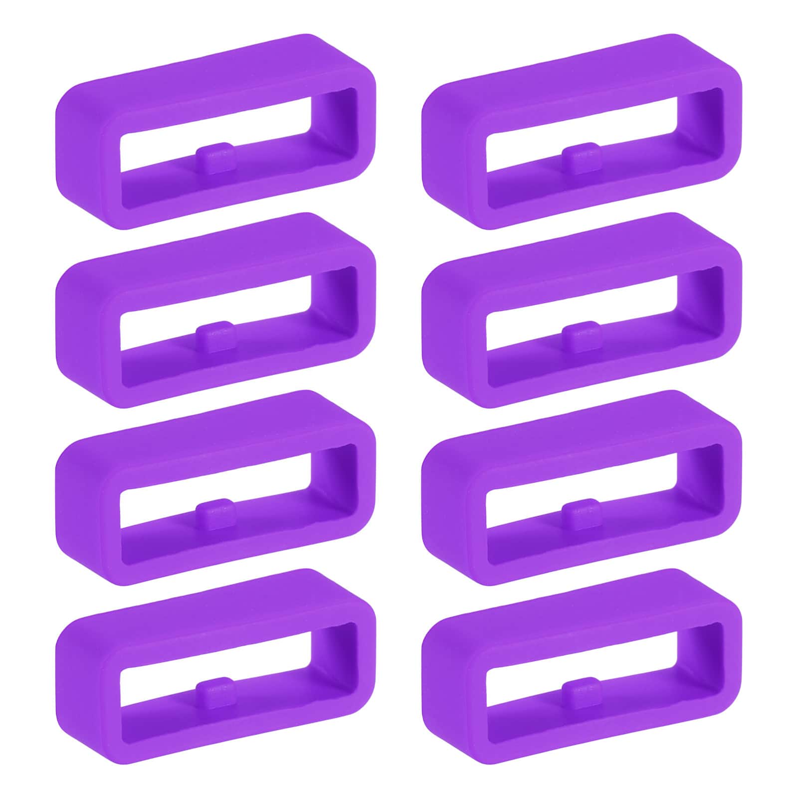Unique Bargains - Watch Band Holder Loop, 8pcs Universal Silicone Watch Replacement Band Strap Keeper Parts for Smart Sport (18mm) - Purple