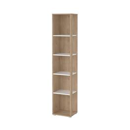 Tvilum - Sign Open Narrow 5 Shelf Boockase, Jackson Hickory/White - Brown