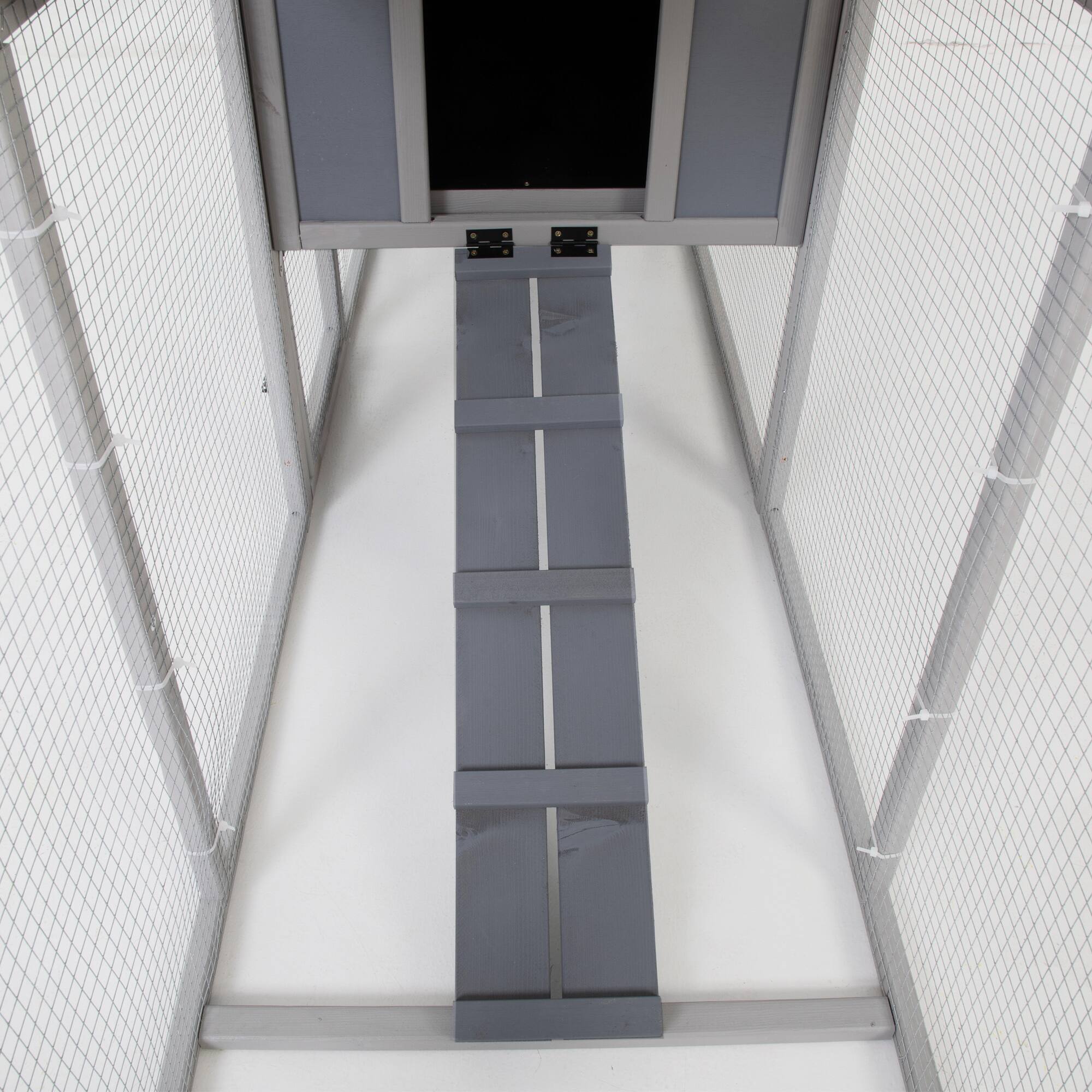 Alt View 2. Boyel Living - Gray with Colorful Patterns Portable Mobile Chicken Coop with Nesting Box Sleeping Room Run Window Sun Board Doors Pu - Gray.