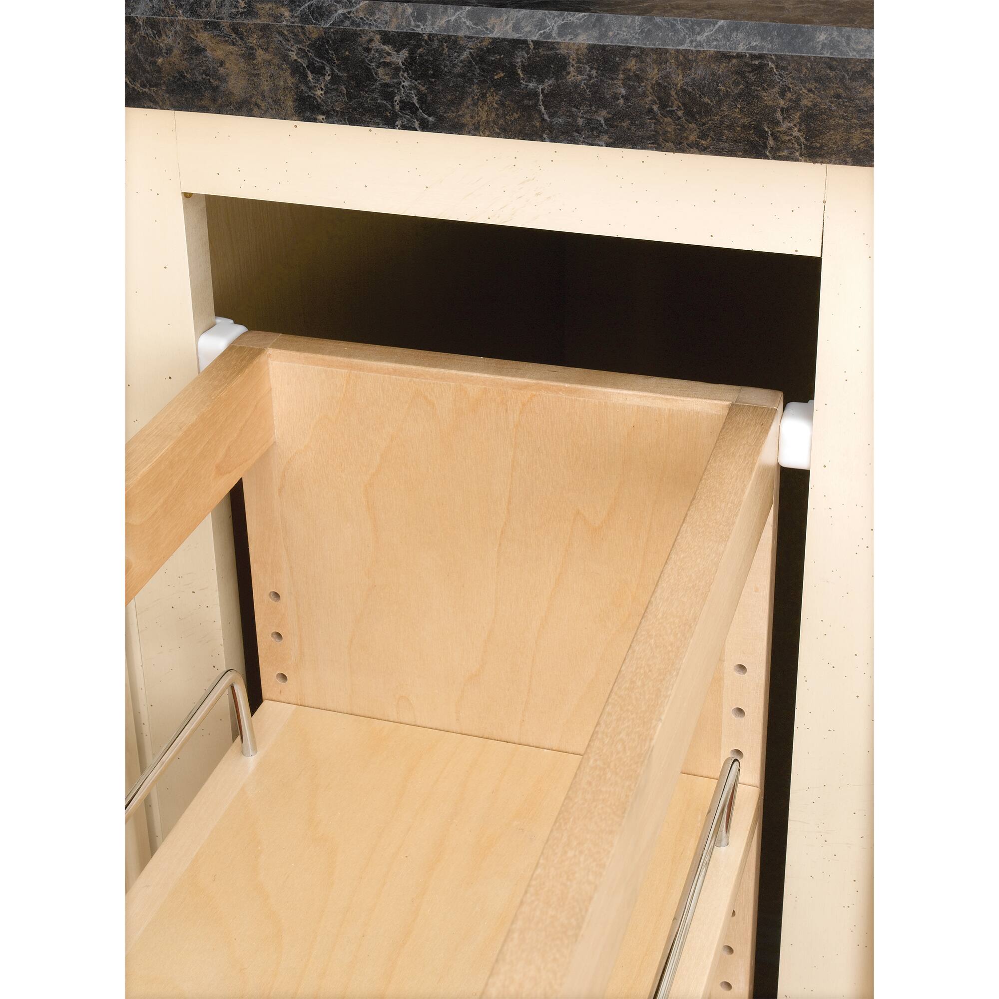 Alt View 6. Rev-A-Shelf - Rev-A-Shelf 8" Pullout Vanity Storage Organizer for Base Cabinets, 448-BC19-8C - Light Brown.