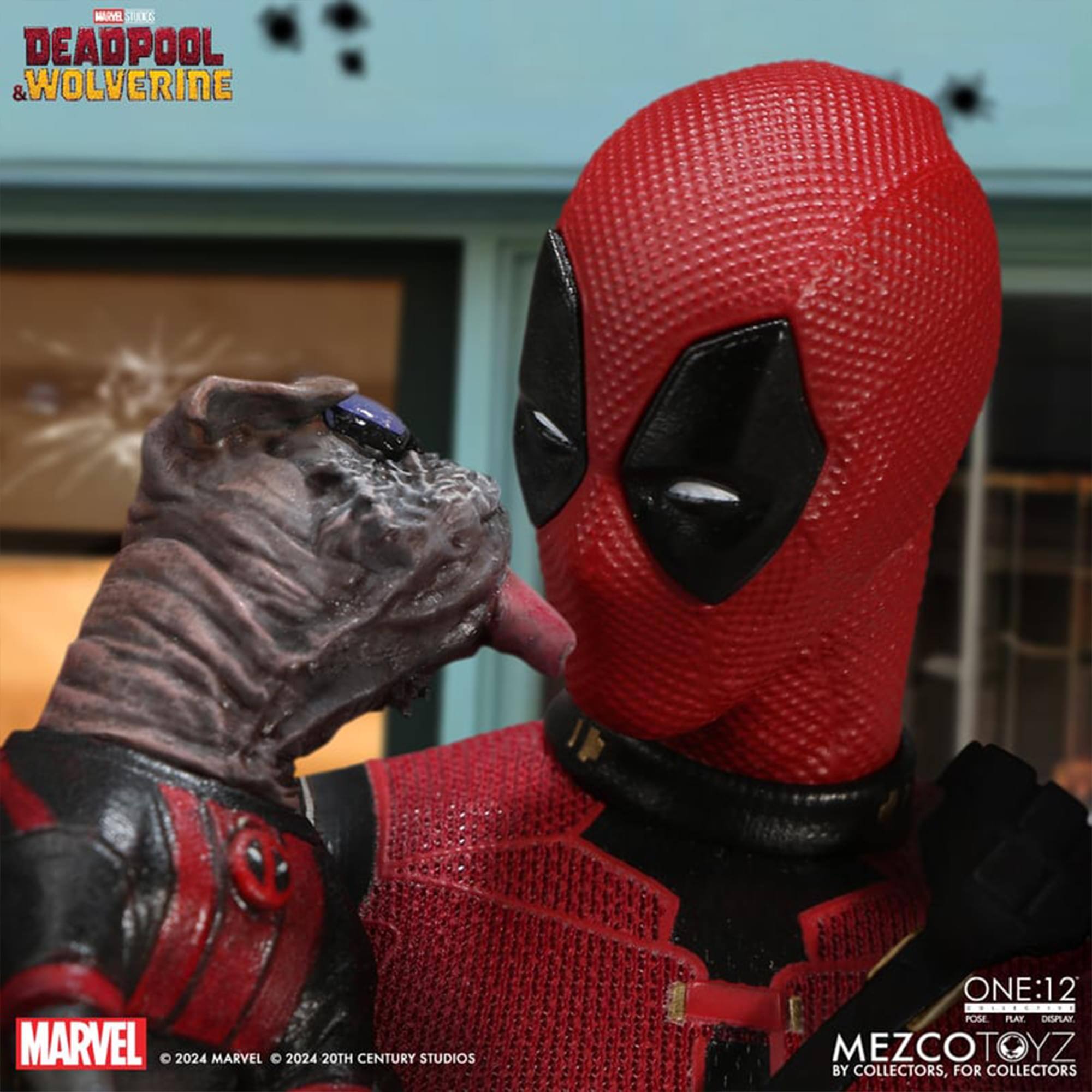 DEADPOOL & WOLVERINE  
MARVEL  
2024 MARVEL  
2024 20TH CENTURY STUDIOS  
ONE:12  
POSE PLAY DISPLAY  
MEZCOTOYZ  
BY COLLECTORS, FOR COLLECTORS