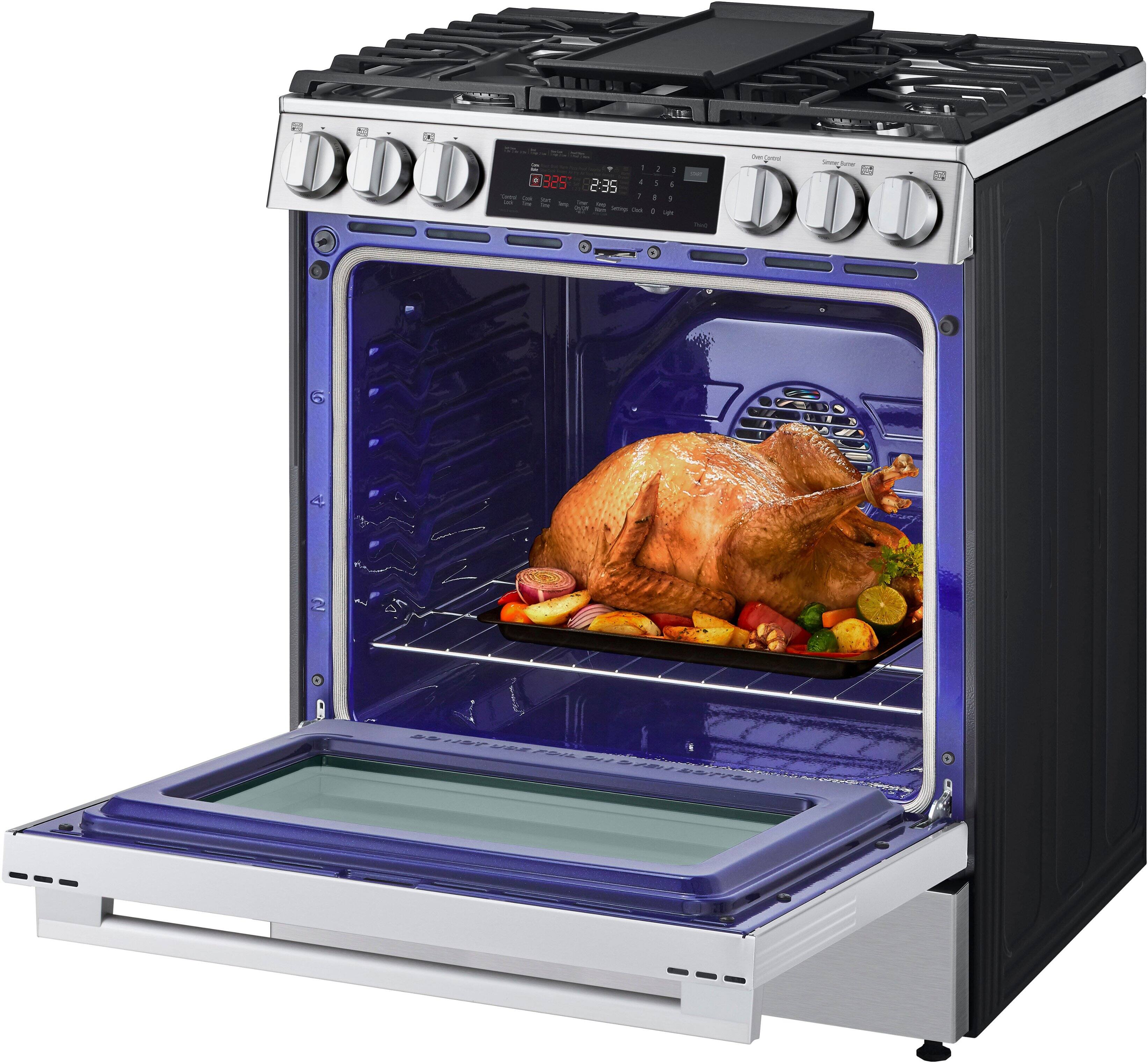 The text on the image reads "32s a 2:35". This could be interpreted as "32 seconds at 2:35". It is not clear what the context is, but it might be related to the cooking time or temperature for the turkey inside the oven.