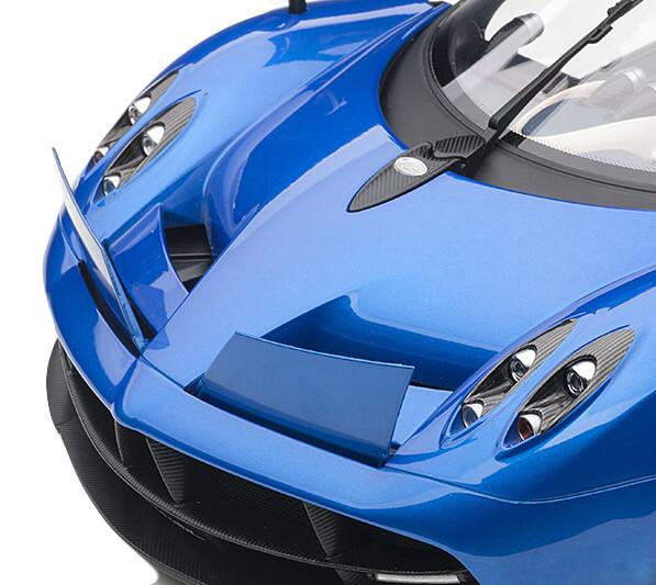 Alt View 2. Autoart - Pagani Huayra Metallic Blue with Black Top and Silver Wheels 1/12 Model Car by Autoart.