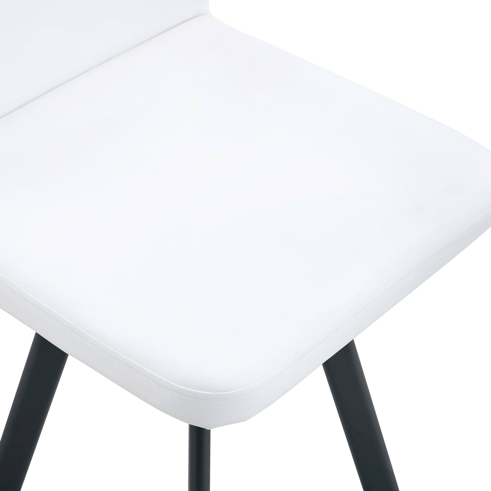 Alt View 4. Loheer - Modern PU Dining Chairs Set of 6 Mixed Design Seating for Kitchen - White.